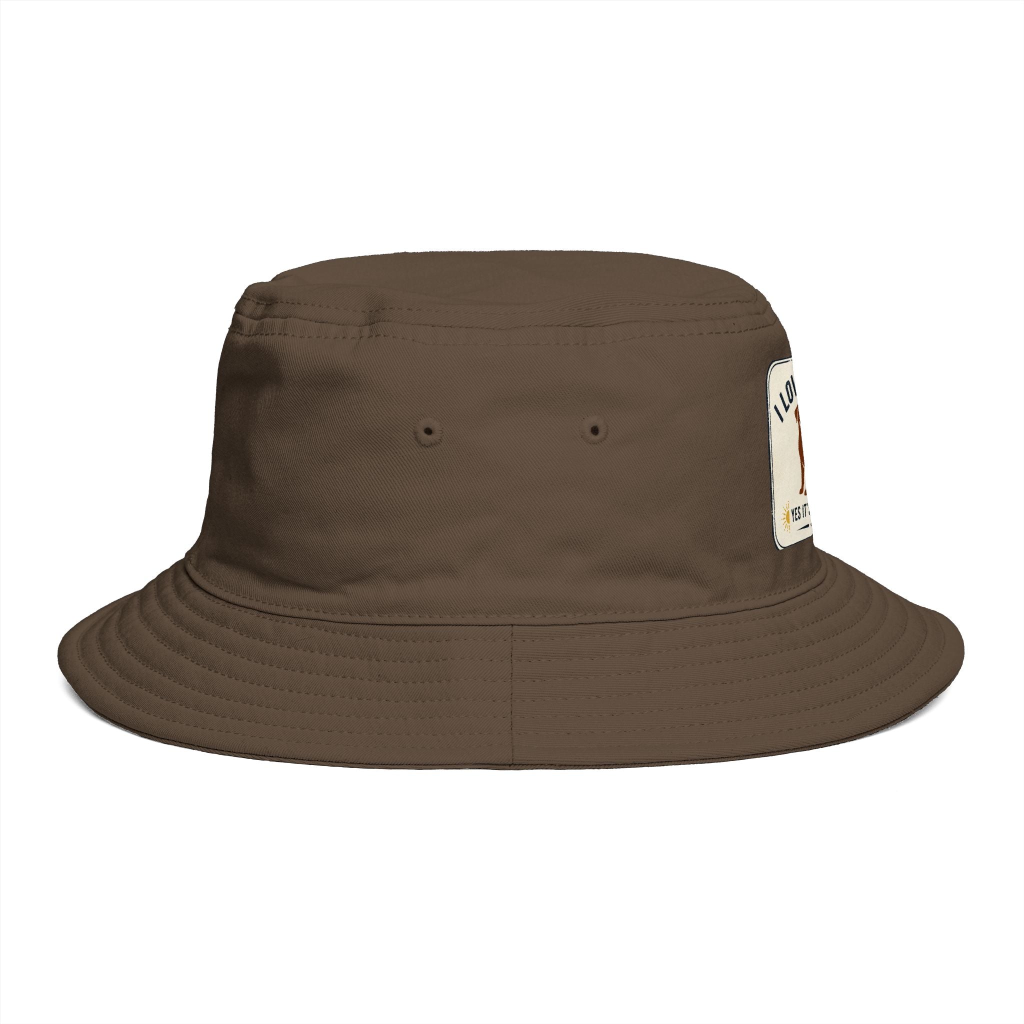 I Love My Dog Bucket Hat — Vintage Dog Patch Summer Pet Lover Hat