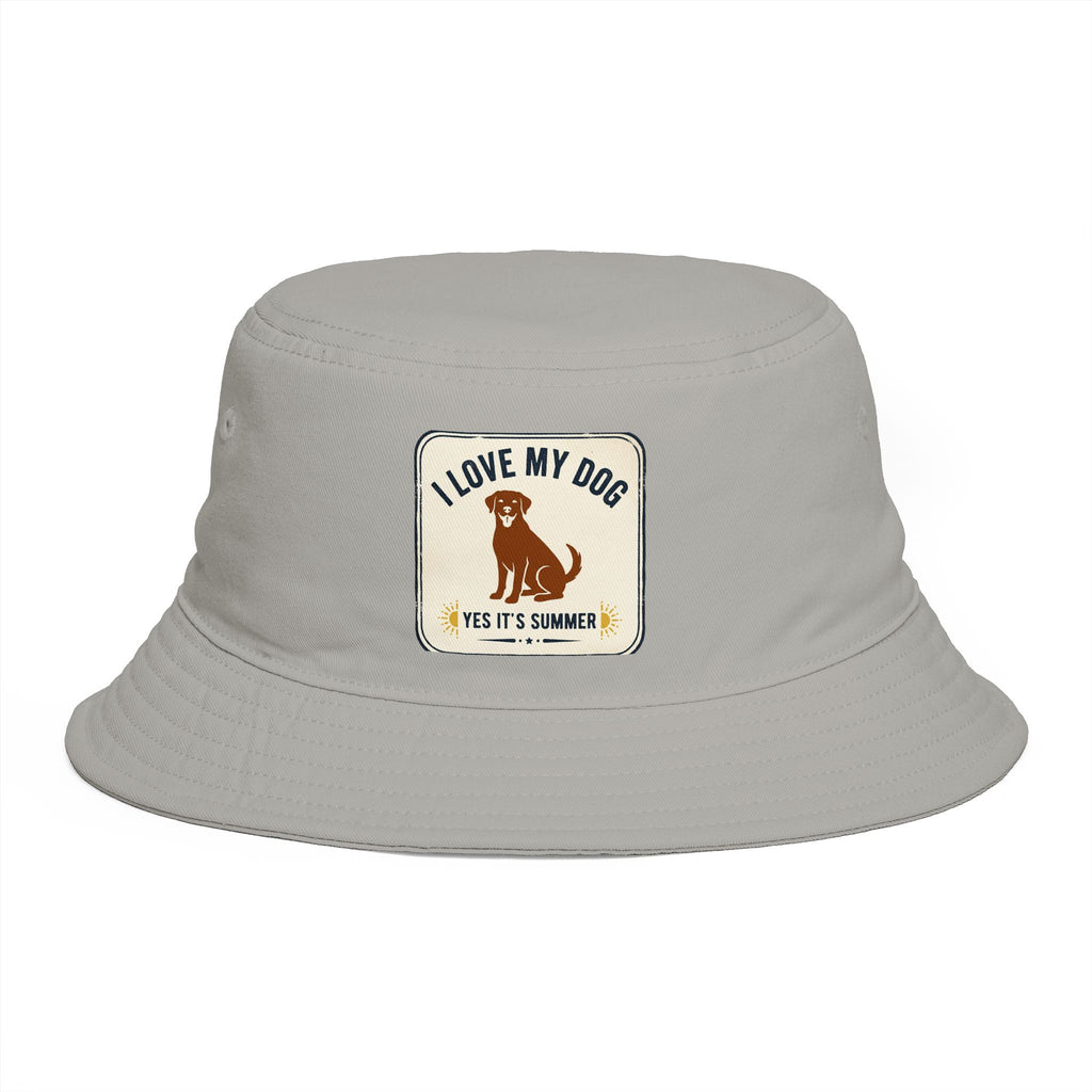 I Love My Dog Bucket Hat — Vintage Dog Patch Summer Pet Lover Hat