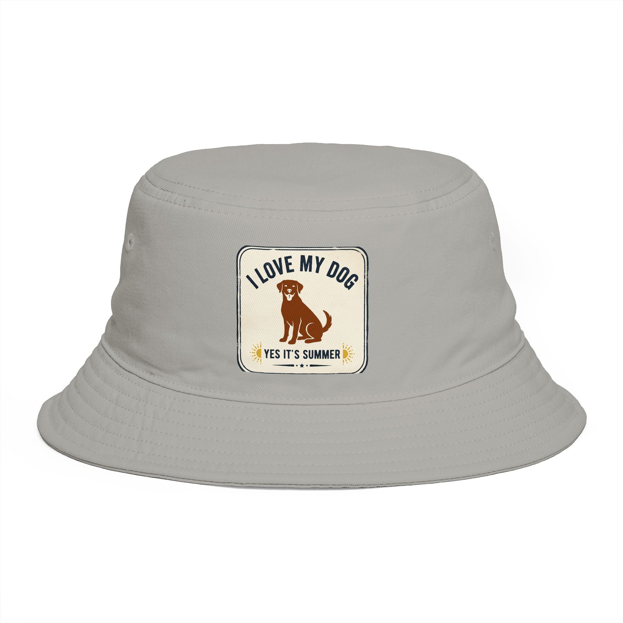 I Love My Dog Bucket Hat — Vintage Dog Patch Summer Pet Lover Hat