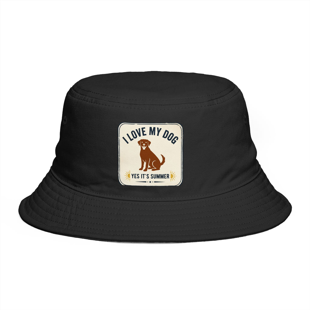 I Love My Dog Bucket Hat — Vintage Dog Patch Summer Pet Lover Hat
