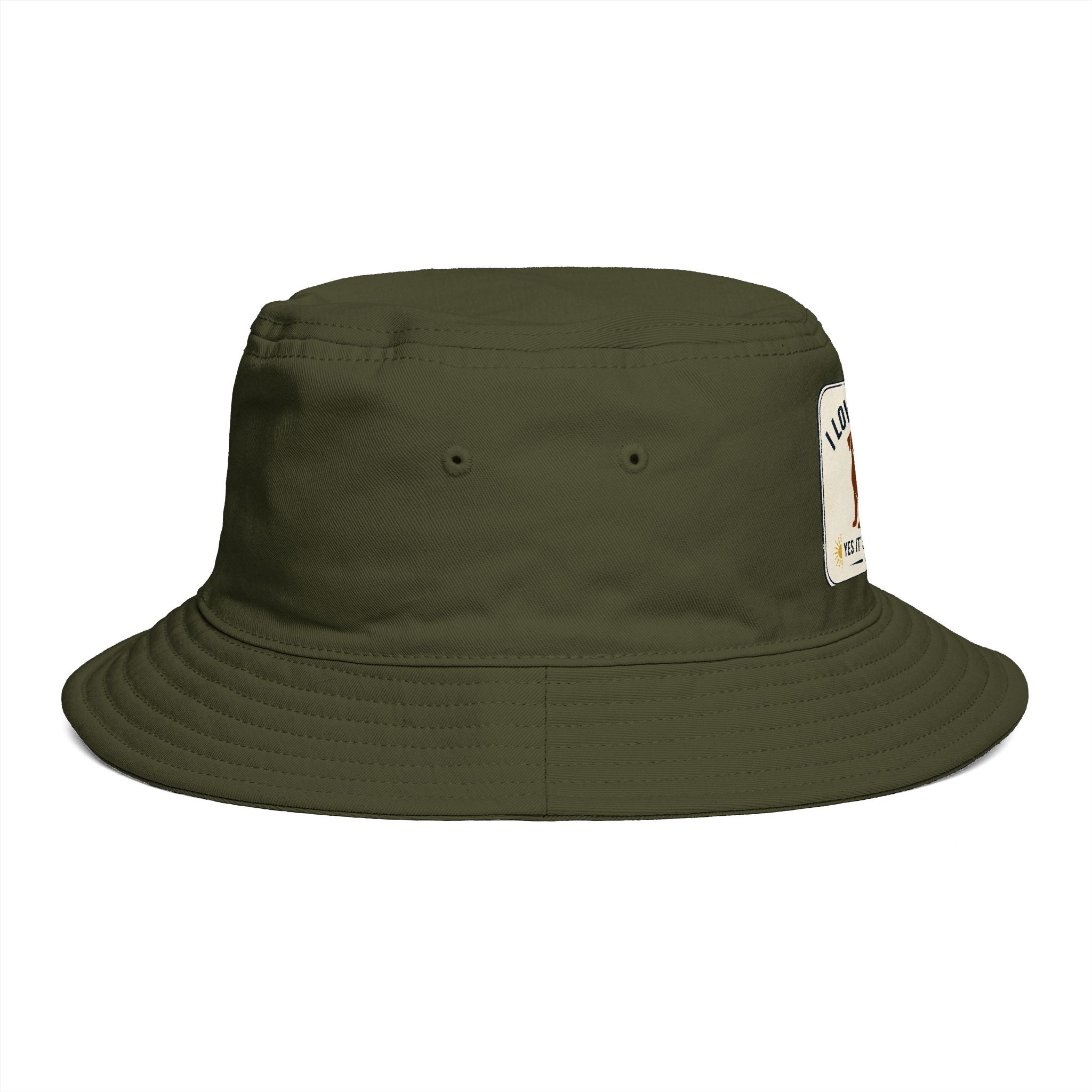 I Love My Dog Bucket Hat — Vintage Dog Patch Summer Pet Lover Hat