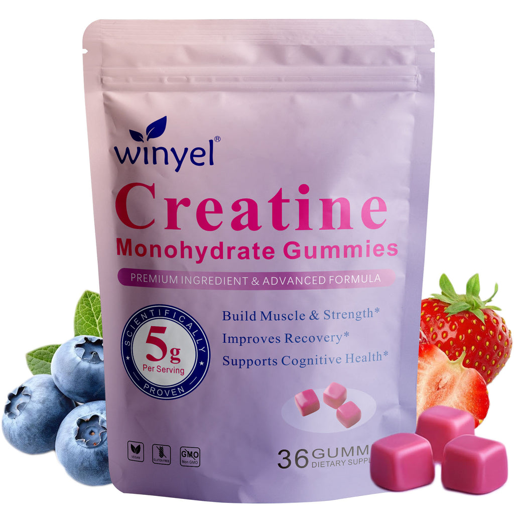 Creatine Monohydrate Gummies, 5 Grams Per Serving, Sugar-free Creatine Gummies, Suitable For Workouts, Strength, Cognitive Health, And Muscle Support, Gluten-free, Berry-enhanced, 36 Gummies.
