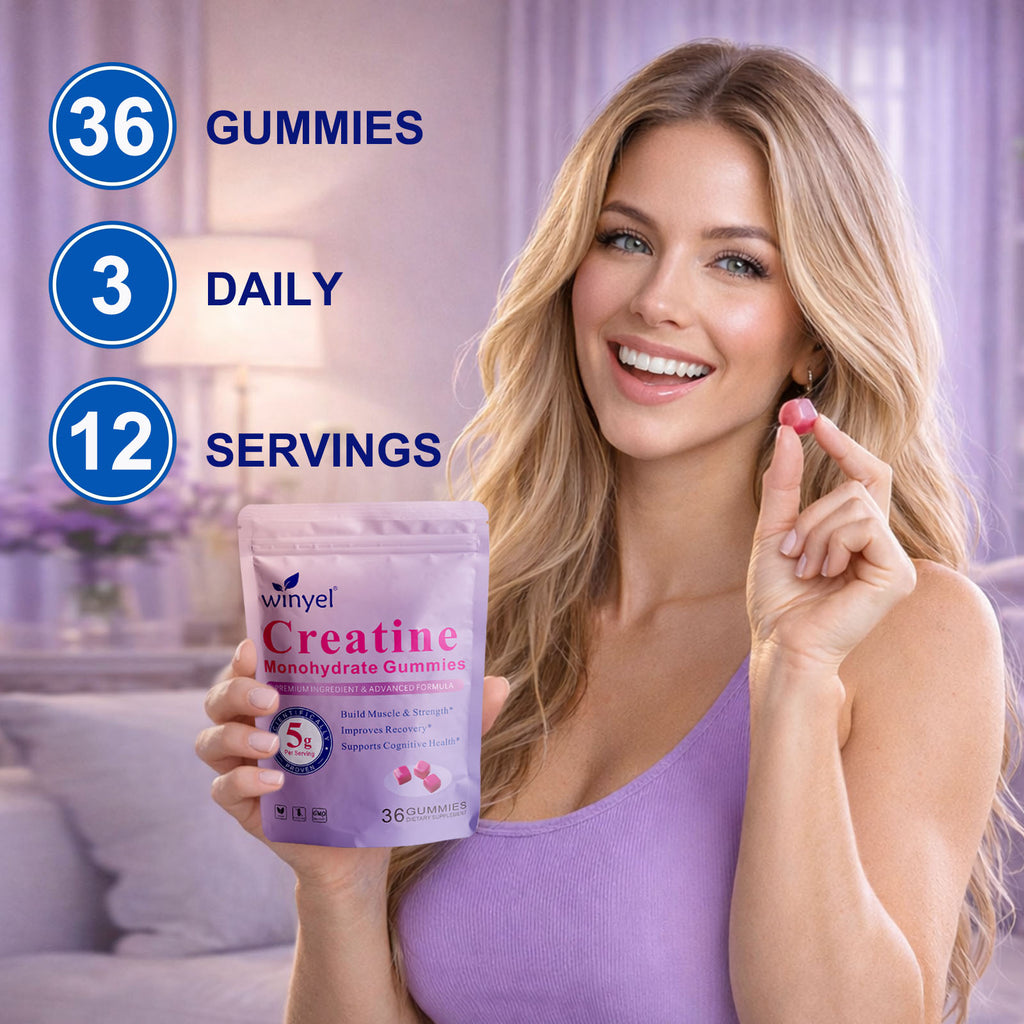 Creatine Monohydrate Gummies, 5 Grams Per Serving, Sugar-free Creatine Gummies, Suitable For Workouts, Strength, Cognitive Health, And Muscle Support, Gluten-free, Berry-enhanced, 36 Gummies.