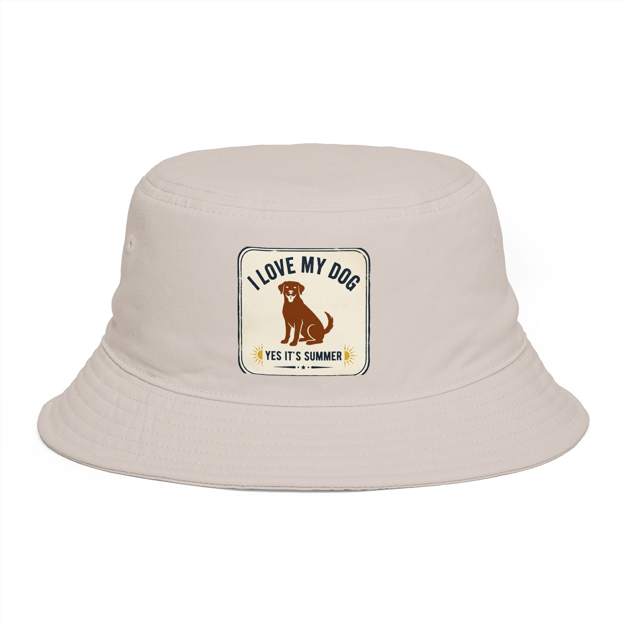 I Love My Dog Bucket Hat — Vintage Dog Patch Summer Pet Lover Hat
