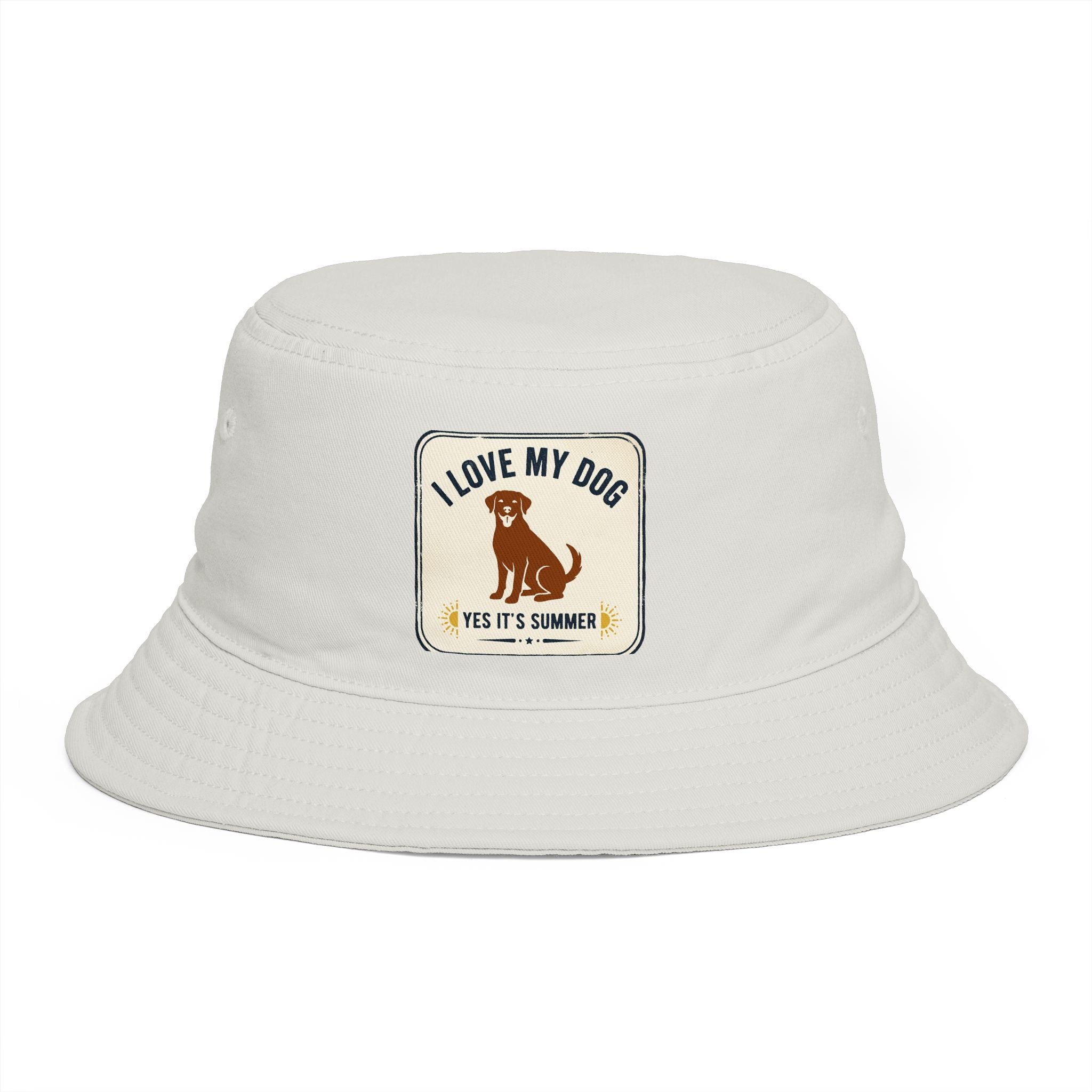 I Love My Dog Bucket Hat — Vintage Dog Patch Summer Pet Lover Hat