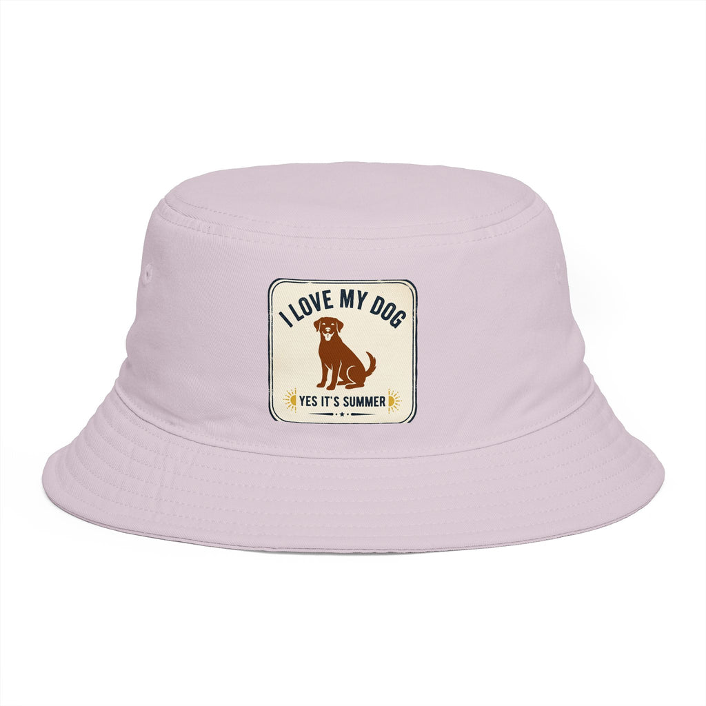 I Love My Dog Bucket Hat — Vintage Dog Patch Summer Pet Lover Hat