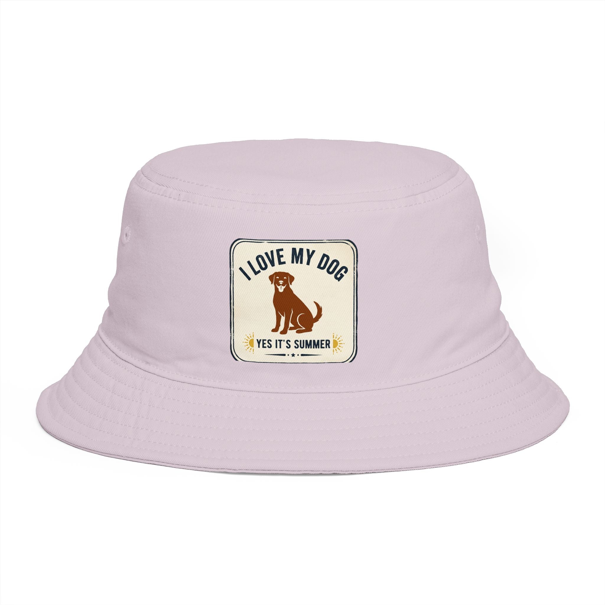 I Love My Dog Bucket Hat — Vintage Dog Patch Summer Pet Lover Hat